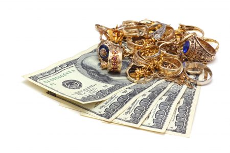 money and gold jewelry