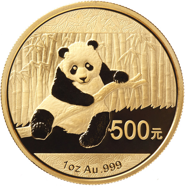 chinese gold panda coin front